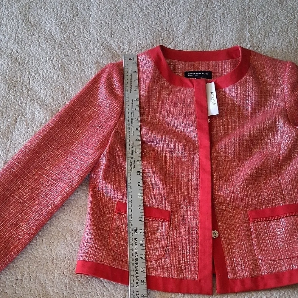 New Jones New York Pink Tweed Blazer